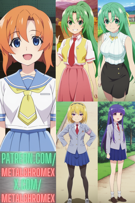 Mion Sonozaki, Rena Ryuuguu, Satoko Houjou, Rika Furude, and Shion Sonozaki (Higurashi: When They Cry - Gou and Sotsu) V1