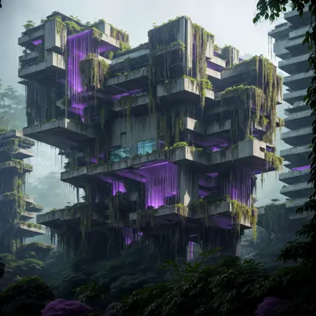 Brutalist Luminescent Jungle