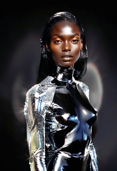 Imagine diamond-like caustic light shining on a slender black model,strong contrast,high-end feel,fashion cover,<lora:Jelena Kevicæµéè²å½©æç»é£æ ¼_v4.0:0.7>,acid art,gradient background,film photography,liquid metal,<lora:ArienSDXL-è²å½©æ¦å¿µåçº§ç³»å(æç»­æ´æ°)_glowing colors(è²å½©èºæ¯å¢å¼º):0.3>,<lora:ç²ç ºè´¨æåå¡å é£XLçæ¬:0.8>,laser,<lora:ç²å­æ°´è±XL:0.3>,Surrealism,skinny pieces,