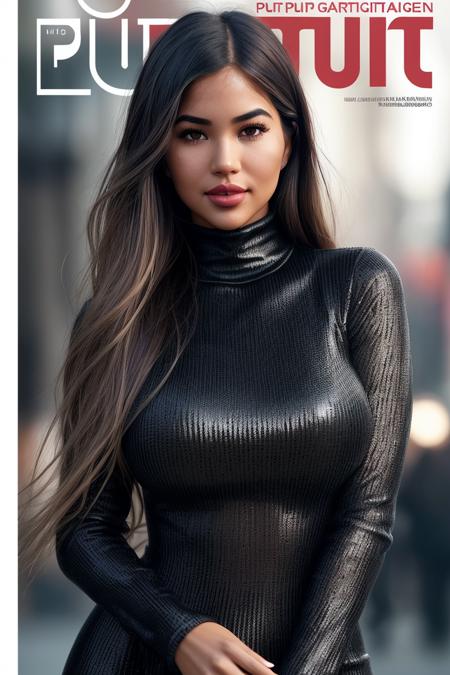 photo of extremely sexy (luh4nn4-130:0.99), a woman on the cover of a magazine, ((pervpulp15:1.2)), ((windblown hair:1.3)), modelshoot style, (extremely detailed CG unity 8k wallpaper), photo of the most beautiful artwork in the world, professional majestic oil painting by Ed Blinkey, Atey Ghailan, Studio Ghibli, by Jeremy Mann, Greg Manchess, Antonio Moro, trending on ArtStation, trending on CGSociety, Intricate, High Detail, Sharp focus, dramatic, photorealistic painting art by midjourney and greg rutkowski, (tight long sleeve turtleneck dress:1.2), (long trousers), ((crowded shopping street)), (looking at viewer:1.2), (detailed pupils:1.3), (red lips), (eyeliner), (windblown hair:1.2), (Rolling Stone magazine:1.3)