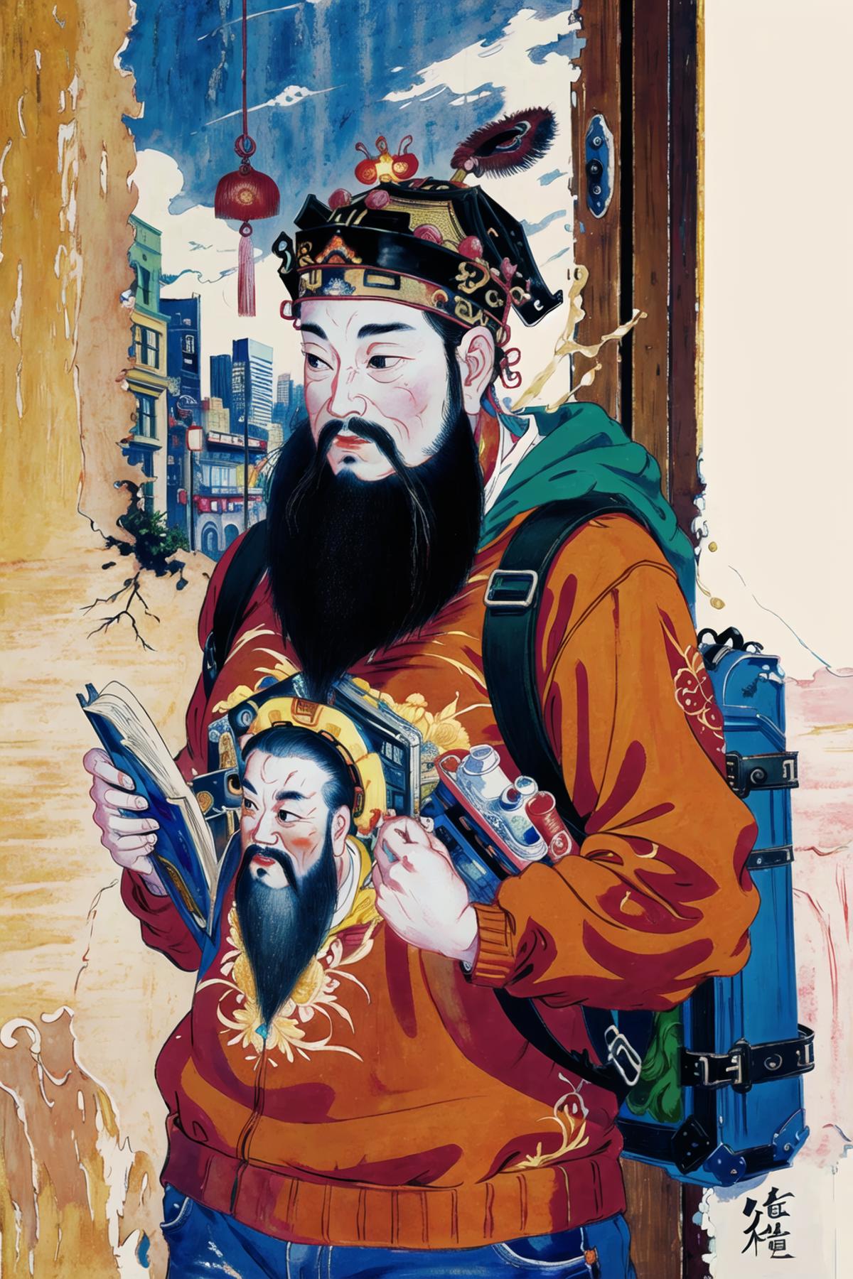 LEOSAM's 中国门神画风格 Chinese Traditional Door Gods Painting Style LoRA image by LEOSAM