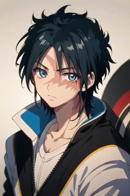 hakuryuu_ren black hair blue eyes