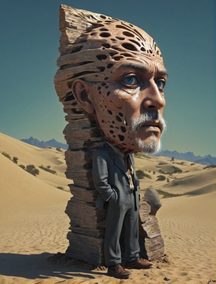 old man in Surrealist Poetry style, High detailed, 8k,  <lora:That_Special_Face_2:1>
