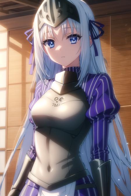 eucliwoodhellscythe, <lora:eucliwood hellscythe s2-lora-nochekaiser:1>,
eucliwood hellscythe, long hair, blue eyes, very long hair, ribbon, hair ribbon,
BREAK long sleeves, dress, puffy sleeves, armor, juliet sleeves, gauntlets, breastplate, armored dress, faulds, visor \(armor\),
BREAK indoors,
BREAK looking at viewer, (cowboy shot:1.5),
BREAK <lyco:GoodHands-beta2:1>, (masterpiece:1.2), best quality, high resolution, unity 8k wallpaper, (illustration:0.8), (beautiful detailed eyes:1.6), extremely detailed face, perfect lighting, extremely detailed CG, (perfect hands, perfect anatomy),