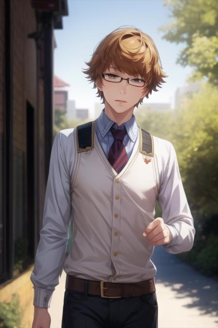 masterpiece, best quality, sketch, 1boy, solo, male focus, looking at viewer, , depth of field, <lora:nishiki_nishio:0.72>, nishiki_nishio, brown hair, brown eyes, , , The Kingdom of the Unicorn, 8k resolution