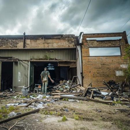 a grocery store with a rotting zombie flesh monster naked bones gore

Decay768