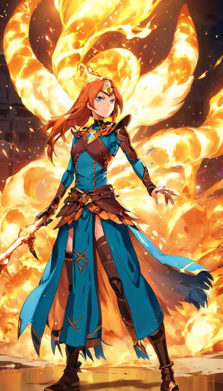 anime artwork Cinematic scene, hero view, d4s sorceress, action pose, detailed background, masterpiece, best quality, high quality, absurdres <lora:diablo_4_sorceress_v0.0.2:1> . anime style, key visual, vibrant, studio anime, highly detailed