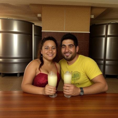 hermosa pareja tomando cerveza artesanal