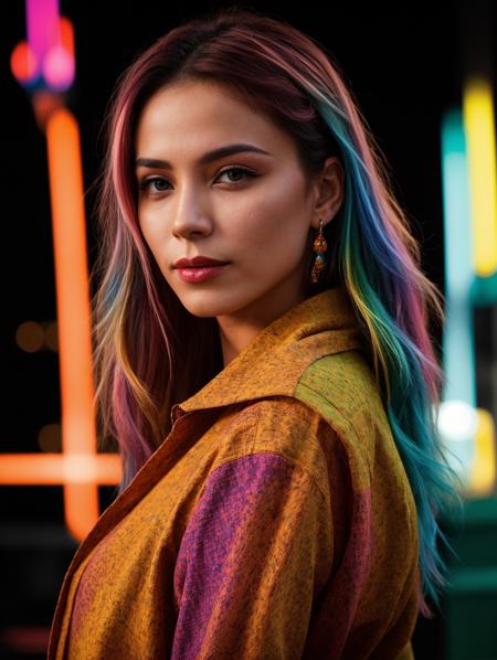 (Vibrant rim light, dramatic lighting, colorful, vivid:1.69) (A beautiful woman, Quantum Web) (HDR (High Dynamic Range), vibrant colors, high contrast, detailed, UltraHD, 8K, cinematic, 80mm, high detail, bokeh)