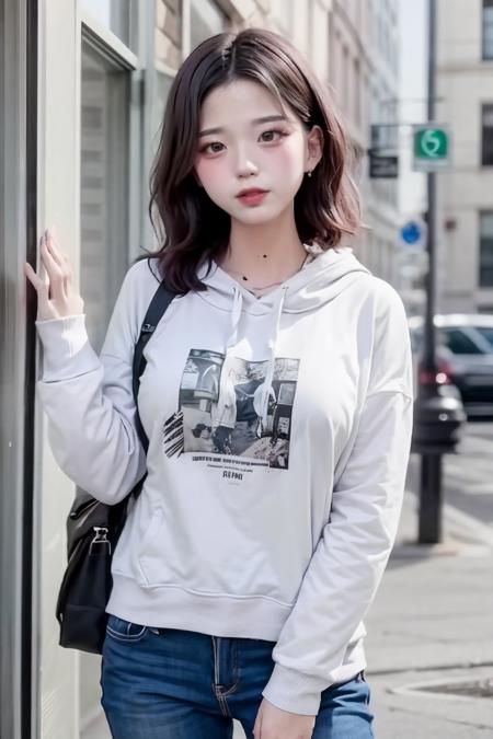 (masterpiece, best quality), <lora:add_detail:0.5>, (kpop idol, beautiful girl), 
<lora:crimm-000015_v1:1>,  crimm, large breast, hoodie,