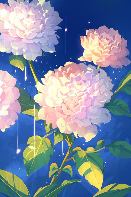 flower, pink flower, no humans, rose, leaf, still life, blue background, pink rose, outdoors, red flower, day (illustration:1.0), masterpiece, best quality    <lora:floweras_20231016212448:0.8>