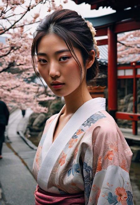 ((Erotic masterpiece)),
A stunningly realistic and captivating Photo  of a seductive 18 years old japanese  woman, posing in front of a captivating Sightseeing in Japan. 
The girl's face is intricately detailed, with beautiful eyes that seem to hold a world of emotions. Her expression is a mix of curiosity and wonder, as if she is about to embark on a new adventure. The overall ambiance of the piece is tranquil and enchanting, with a sense of magic and discovery.