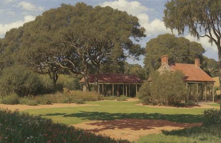 style of Henry Moret, arboretum ,plantation ,stand ,plot ,field ,ranch , Mesa,