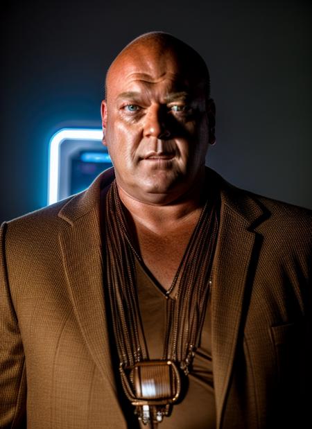 <lora:hank:1> photo portrait of a Hank Schrader as  cyber shaman  ancient africa, cyberpunk, futurist, photo of cyber_africa,  high tech <lora:cyber_africa:0.2>