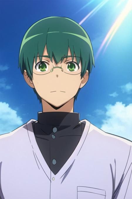 masterpiece, best quality, sketch, 1boy, solo, male focus, looking at viewer, , , <lora:yuusaku_kitamura:0.70>, yuusaku_kitamura, green hair, green eyes, short hair,