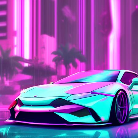 a photo of a futuristic car with a surfboard on top of it's roof in a city at night time, art by carstestv3