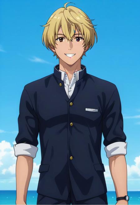 Makoto Shibe blonde hair brown eyes