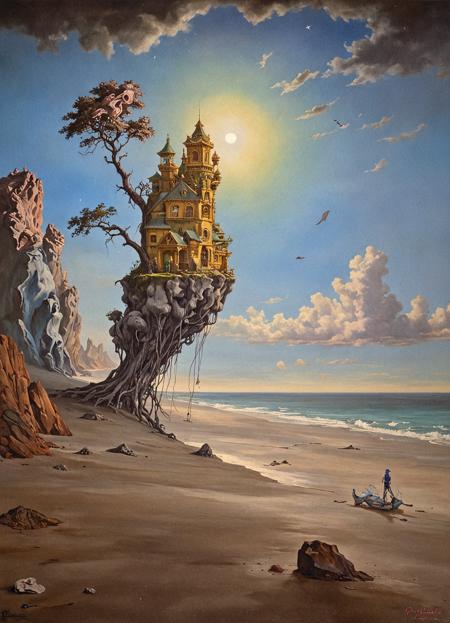 oil painting, aesthetic of surrealism with solitude atmosphere,
stunning details
