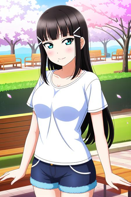 1girl, high_quality, 8k, masterpiece, (round_pupil:1.2), vivid_colors, (high_quality_eyes:1.2),
(park:1.2), (tree:1.2), (blossom:1.2), (bench:1.2),
looking_at_viewer,
blushed,
(white_shirt:1.2), (denim_shorts:1.2),  (short_sleeves:1.2),
ADDBASE 
1girl, high_quality, 8k, masterpiece, (round_pupil:1.2), vivid_colors, (high_quality_eyes:1.2),
(park:1.2), (tree:1.2), (blossom:1.2), (bench:1.2),
looking_at_viewer,
blushed,
(white_shirt:1.2), (denim_shorts:1.2),  (short_sleeves:1.2),
(slightly_big_breasts:1.3), blunt_bangs, sidelocks, hairclip, double_hairclip, mole_under_mouth, long_hair, (sexy_body:1.2), <lora:sksdia:0.7>