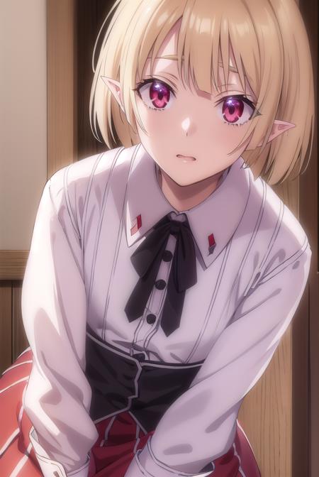 gaspervladi, <lora:gasper vladi anime s2-lora-nochekaiser:1>,
gasper vladi, short hair, blonde hair, (red eyes:1.3), pointy ears,
BREAK shirt, ribbon, school uniform, white shirt, black ribbon, neck ribbon, long sleeves, skirt, red skirt, puffy sleeves,
BREAK indoors, classroom,
BREAK looking at viewer, (cowboy shot:1.5),
BREAK <lyco:GoodHands-beta2:1>, (masterpiece:1.2), best quality, high resolution, unity 8k wallpaper, (illustration:0.8), (beautiful detailed eyes:1.6), extremely detailed face, perfect lighting, extremely detailed CG, (perfect hands, perfect anatomy),