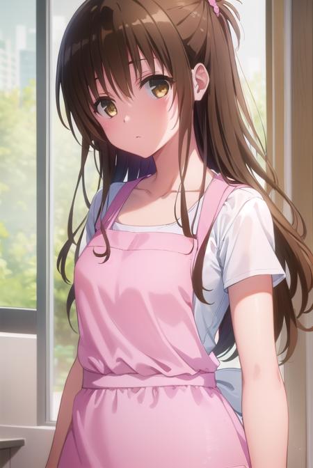 mikanyuuki, <lyco:mikan yuuki darkness-lyco-nochekaiser:1>,
mikan yuuki, (brown eyes:1.5), brown hair, hair ornament, hair scrunchie, long hair, pink scrunchie, scrunchie, (flat chest:1.2),
BREAK apron, blouse, collarbone, layered skirt, pink shirt, shirt, short sleeves, skirt, yellow apron,
BREAK indoors, kitchen,
BREAK looking at viewer, (cowboy shot:1.5),
BREAK <lyco:GoodHands-beta2:1>, (masterpiece:1.2), best quality, high resolution, unity 8k wallpaper, (illustration:0.8), (beautiful detailed eyes:1.6), extremely detailed face, perfect lighting, extremely detailed CG, (perfect hands, perfect anatomy),