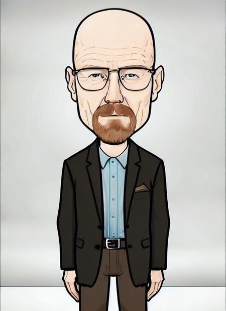 (Walter White:.9), bitmoji_style, bitmoji style, bitmoji, 1boy, solo, bald, glasses, looking at viewer, standing, shoes, <lora:Walter White:1>