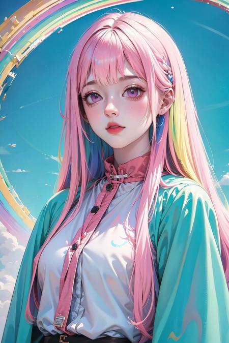 <lora:colorful-000004:1>, (xx)
1girl,photography, masterpiece, best quality, 8K, HDR, highres, absurdres:1.2,,1girl, solo, multicolored_hair, pink_hair, shirt, long_hair, letterboxed, bangs, upper_body, jacket, looking_at_viewer