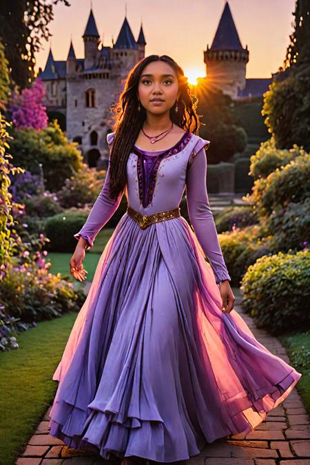 asha aisha dee purple dress freckles