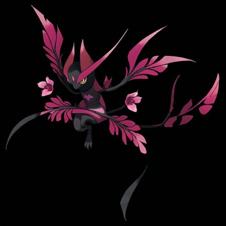 pokemon, Black Background, solo, masterpiece, high quality, best quality, high-definition, ultra-detailed, Sakura, poison