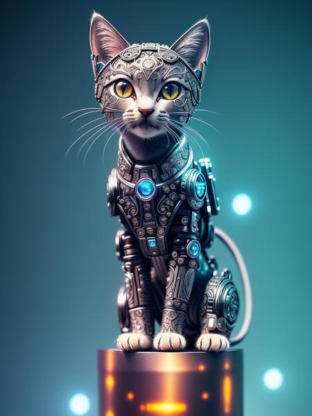 <lora:microworld32fp16:1> (microworlds:1.2) a cute kitten made out of metal, cyborg, cyberpunk style, ((intricate details)), hdr, ((intricate details, hyperdetailed)), cinematic shot, vignette