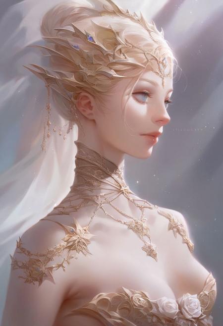 score_9,score_8_up,score_7_up,very aesthetic,close-up,1girl, 20 year old gorgeous woman, blonde hair, intricately detailed fantasy dress, (small firm perky breasts:1.2), perfect breasts, posing cutely, detailed face, intricate details,naturalism, (portrait:1.5)