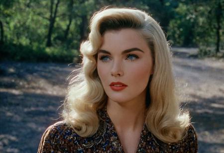 1940s vintage retro, Emmylou Brown DCU, blonde hair, blue-eyed, perfect photo, highly detailed, best quality, fine details, coherent face, full body shot, standing, technicolor film still screencap, kodachrome photograph