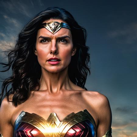 portrait of tom cruise as wonder woman, highly detailed,hdr, hyperdetailed:1.2,cinematic shot,extremely high-resolution details,photographic,realism pushed to extreme,fine texture,incredibly lifelike, <lora:add_detail:1>