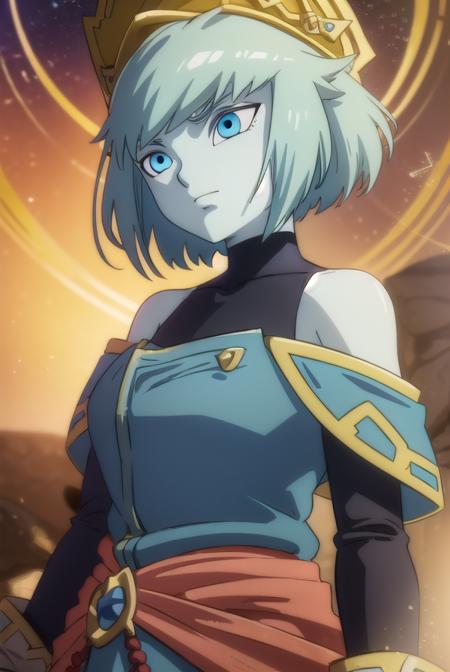 aeos formone, short hair, gloves, long sleeves, hat, bare shoulders, blue hair, pants, white gloves, off shoulder, colored skin, turtleneck, crown, covered collarbone, aeos formtwo, long hair, gloves, jewelry, blue hair, earrings, pointy ears, pants, aqua hair, (colored skin:1.5), baggy pants, dress, (purple dress:1.5), leotard, (pink leotard:1.5),