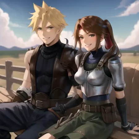 Cloud Strife x Jessie Raspberry (Final Fantasy)