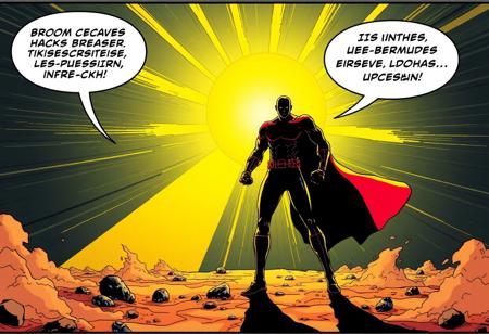 Comic book, a 'super hero' stupidly brings the sun to the Earth's surface, chaos ensues,