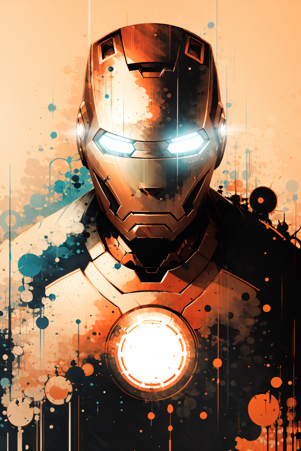 <lora:Sy3:1> close up giant portrait, (ironman) in the Sy3 style, dripping