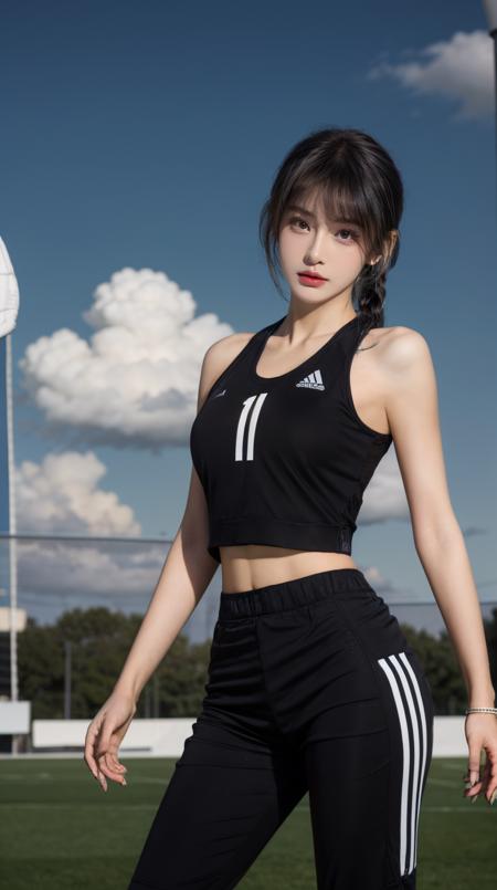 sports vest,black pants