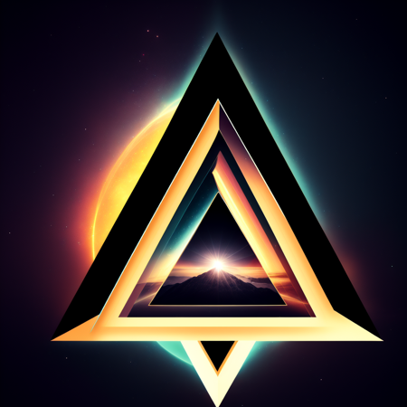 photo, an image of a triangle in the middle of a dark background (RetroAlbum style:1) <lora:djzRetroAlbumV21:1>