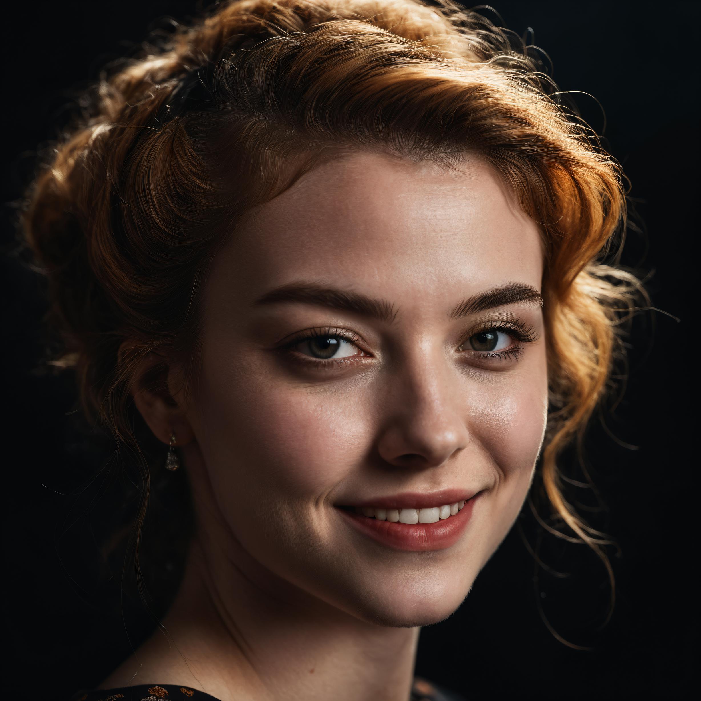 A Young Woman with Red Hair Smiling for the Camera