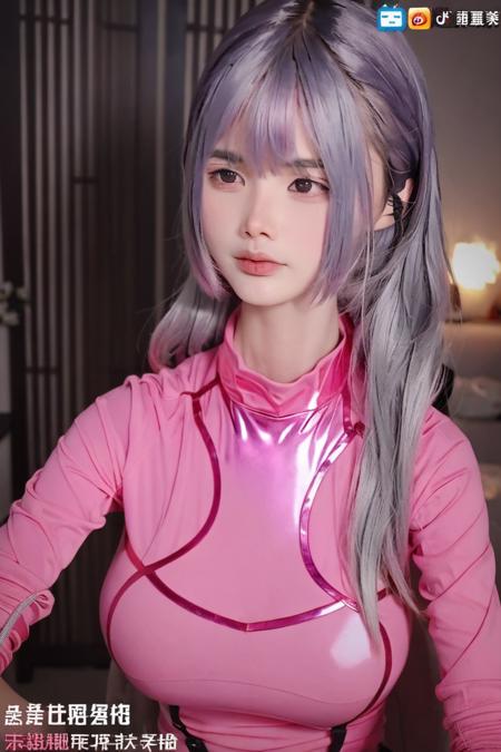 <lora:XiaMo_XL-000010:1> xiamo 1girl, indoors, breasts, grey hair, pink shirt, bangs, contrast, shiny, shiny hair, shiny skin, shiny clothes, masterpiece, extreme details, detailed, focus, masterpiece, realistic, photorealistic, 4k, 8k, 16k, highres