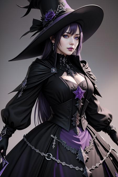 ((Masterpiece, best quality)), edgQuality,
edgBlkMage, a woman in a purple hat and dress , wearing edgBlkMage <lora:edgBlackMage:1>