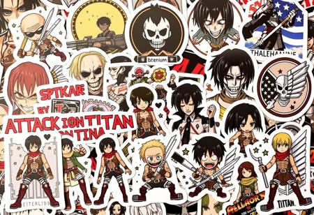 attack on titan lot of stickers