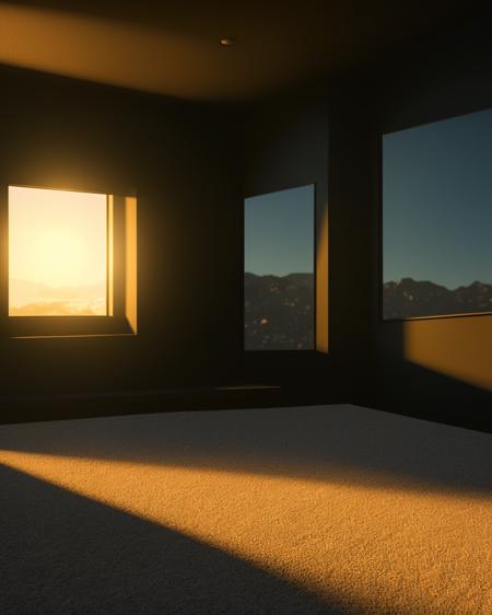 my favorite time of day, 3 d render, photorealistic, 4 k, ultrawide, volumetric lighting