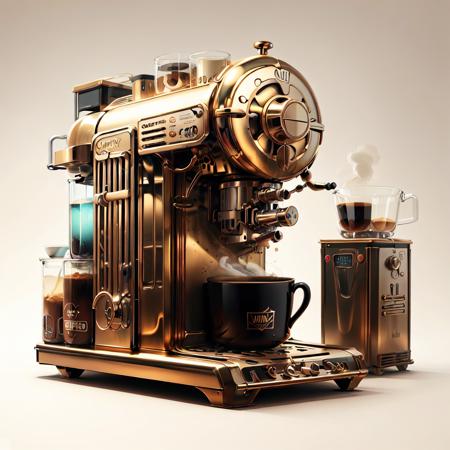 concept art, white background   <lora:artdecoai10:.75> artdecoai coffee machine , gold