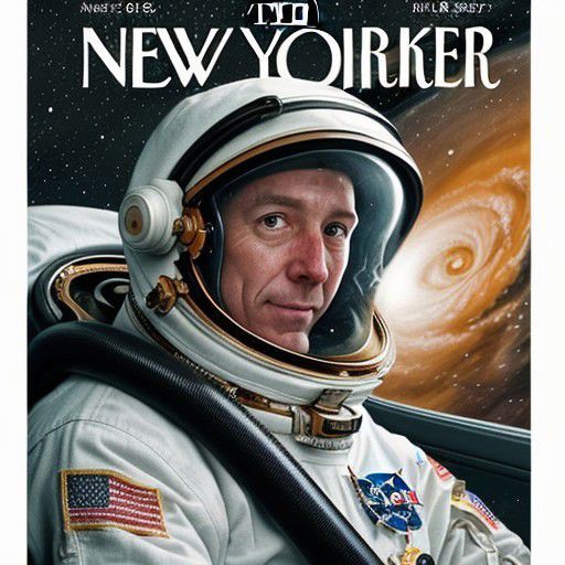 New Yorker cartoon of  an astronaut caught in a hurricane