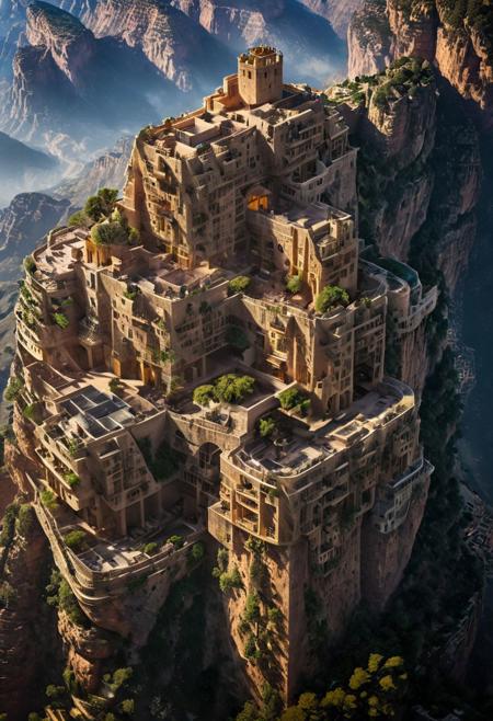 (The colonial city of the future, in the mist-filled Grand Canyon, on an unknown Earth-like planet, 2 moon on sky, Spaceship flight connects colonies, waterfulls:1.3), (Machu Picchu, a mountain settlement, incredibly spectacular:1.2), (Mario Botta:1.3), (avant-garde, future, reality, science fiction, photorealistic), (modern architecture:1.2), 
(Large Files, Ultra Realistic, 8K, 16k, FHD, HD, VFX, Perfect, Photography, composition, Architecture Sales Photography, Architecture Competition, Ultra High Resolution, Cinematography, High Resolution Image:1.1), (dramatic lighting, direct sunlight, ray tracing, clear shadow:1.2),  (real landscape:1.1), (blurred background:1.0), (urban background, more_details) ,
ac_neg1, great lighting, clear, hillscastel, extrusionbuilding, vertical