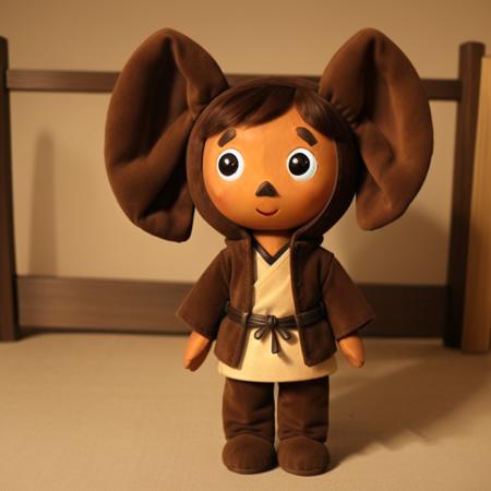 brown plush toy, animal (big round ears:1.3), masterpiece, best quality, dslr, intricate details,  <lora:Cheburashka:0.55>, samurai dress