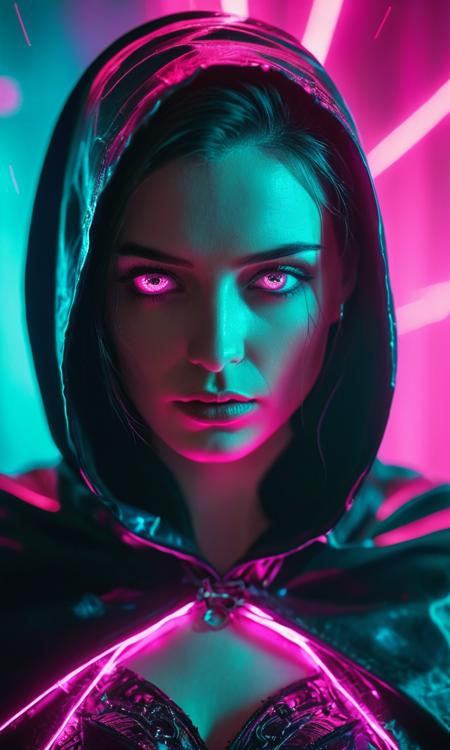 cinematic still glowneon, cinematic film still, woman with glowing eyes, sparks, black cape, magenta and cyan . emotional, harmonious, vignette, 4k epic detailed, shot on kodak, 35mm photo, sharp focus, high budget, cinemascope, moody, epic, gorgeous, film grain, grainy, gothic style glowneon, cinematic film still, woman with glowing eyes, sparks, black cape, magenta and cyan . dark, mysterious, haunting, dramatic, ornate, detailed, photograph glowneon, cinematic film still, woman with glowing eyes, sparks, black cape, magenta and cyan, 50mm . cinematic 4k epic detailed 4k epic detailed photograph shot on kodak detailed cinematic hbo dark moody, 35mm photo, grainy, vignette, vintage, Kodachrome, Lomography, stained, highly detailed, found footage, dark cyberpunk illustration of brutal glowneon, cinematic film still, woman with glowing eyes, sparks, black cape, magenta and cyan in a world without hope, ruled by ruthless criminal corporations. best quality, high resolution, glowneon, cinematic film still, woman with glowing eyes, sparks, black cape, magenta and cyan, epic composition, intricate, elegant, sharp focus, dynamic, dramatic light, highly detailed, consistent, elaborate, fair quality, professional, very attractive, imagined, innocent, pretty, perfect, full color, extremely scientific, clear, artistic, deep background, inspired