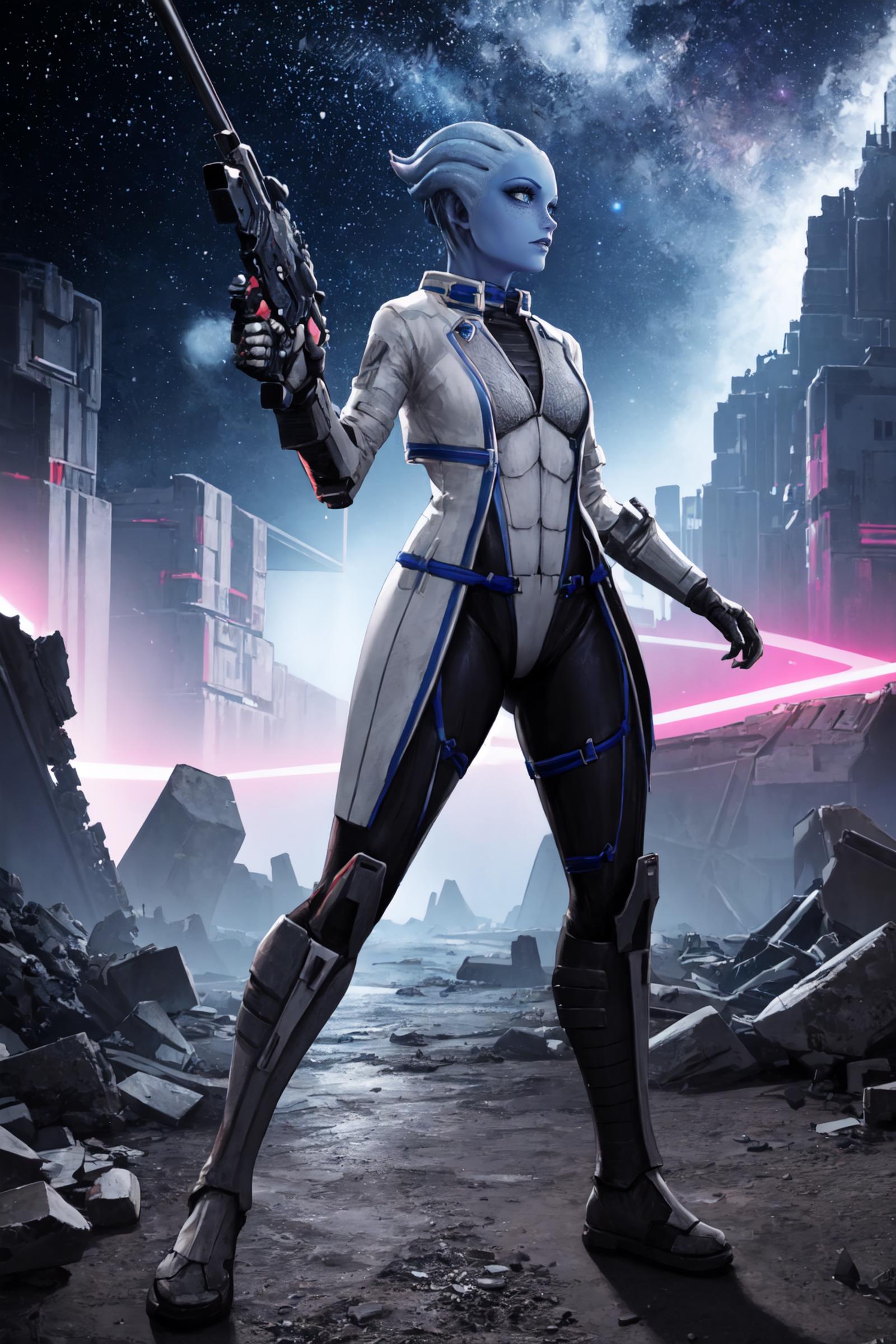 Liara T'Soni (Mass Effect) | 2 Outfits LoCon | 1 Outfit LoRA image by Manityro